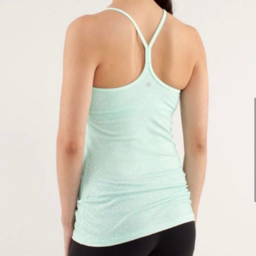 Green white polka dot lululemon top